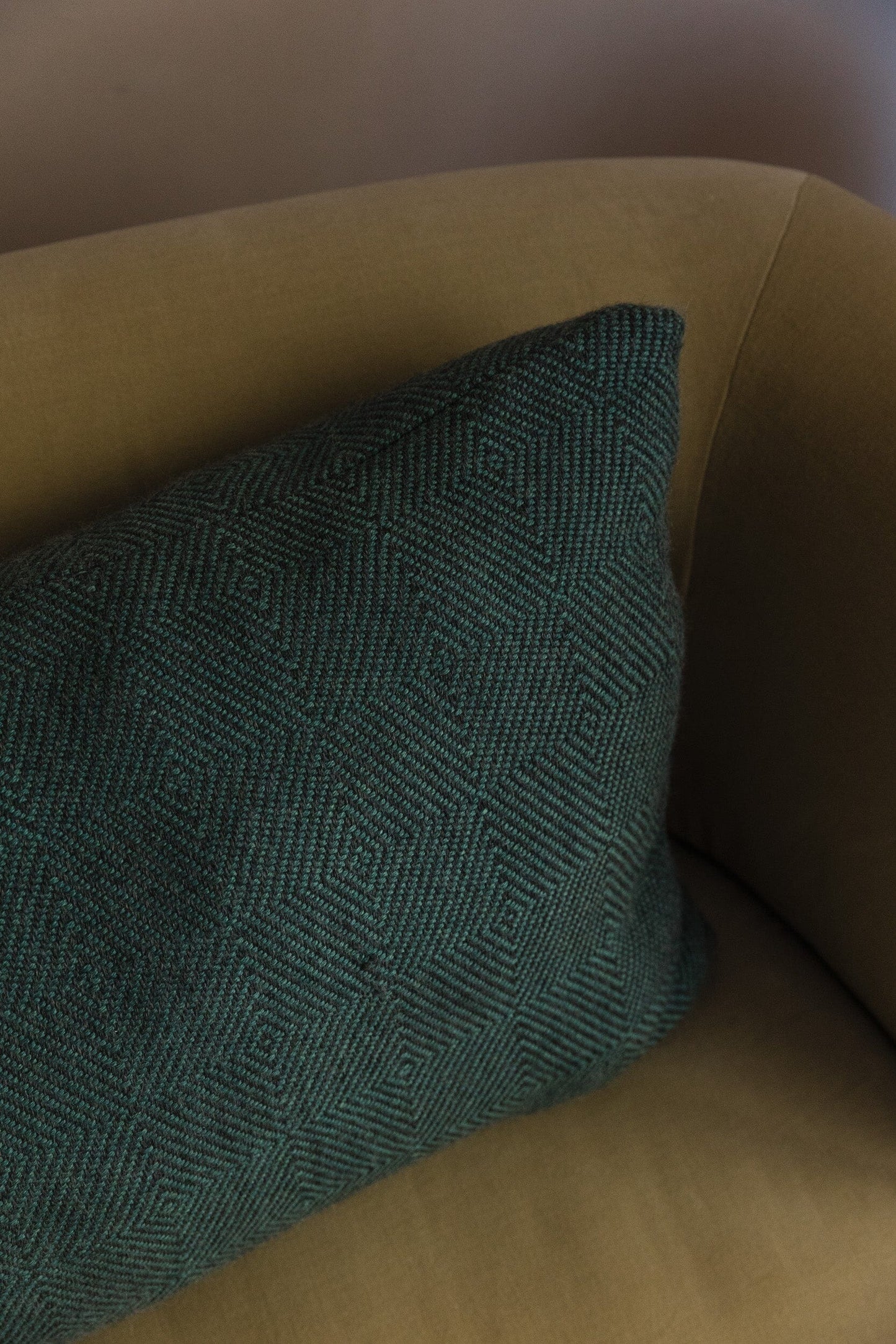 Almohadón de ojo de ganso en alpaca, alpaca baby y seda. Hecho a mano en España, de ÁBBATTE.
