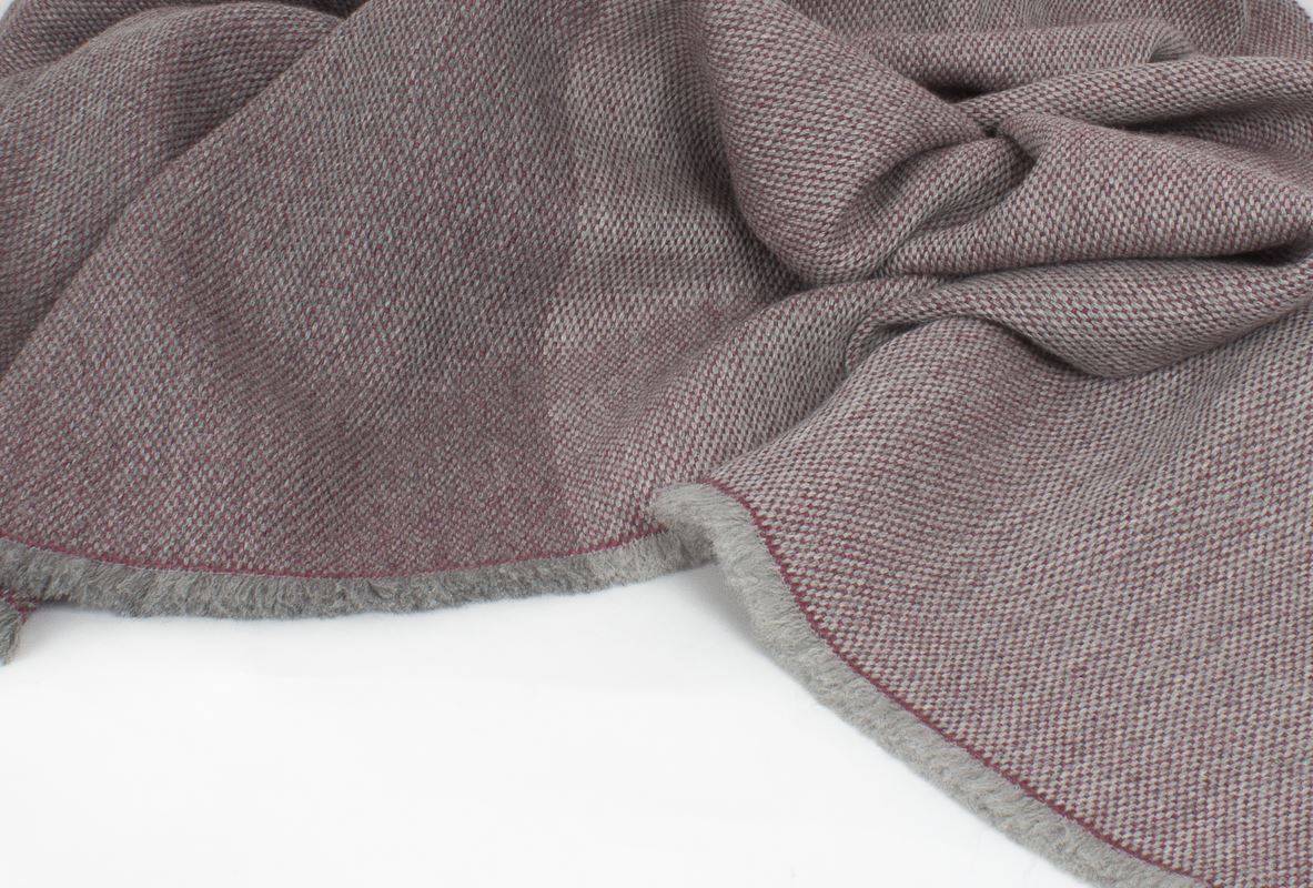 Manta de Alpaca Baby con Seda cereza