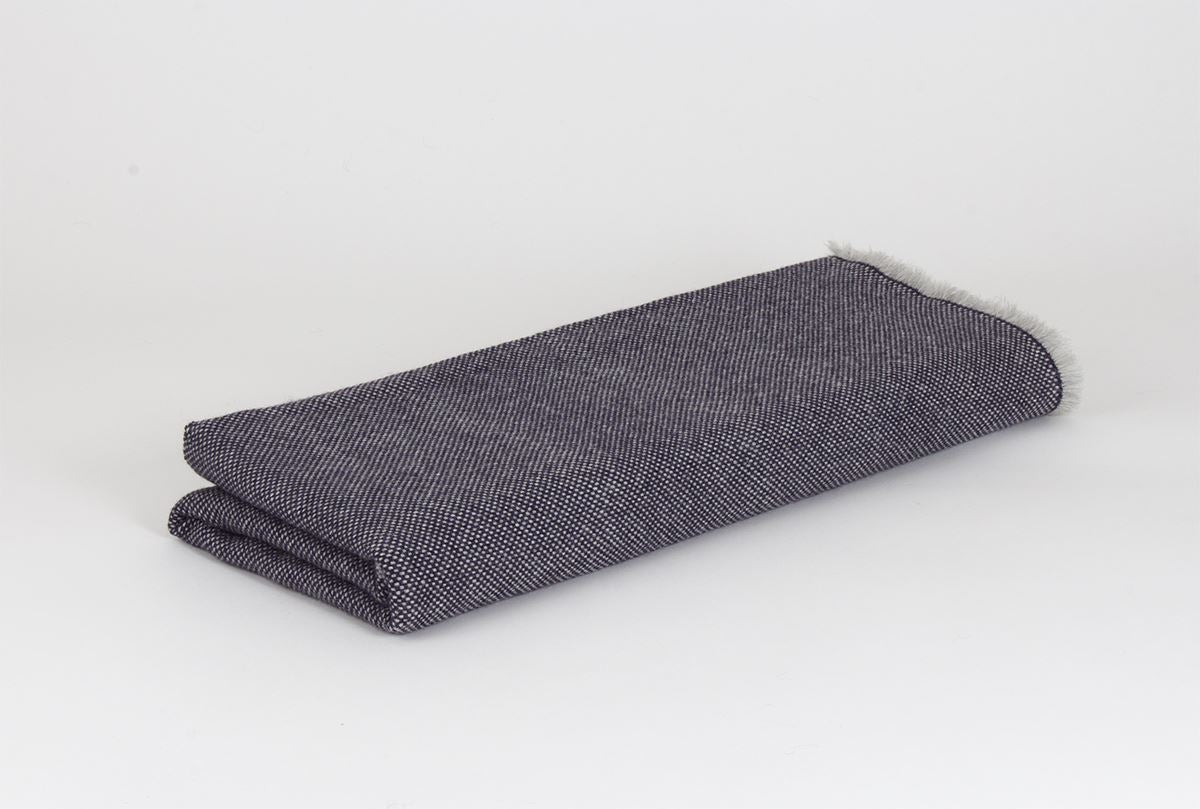 Manta de Alpaca Baby con Seda púrpura y gris niebla