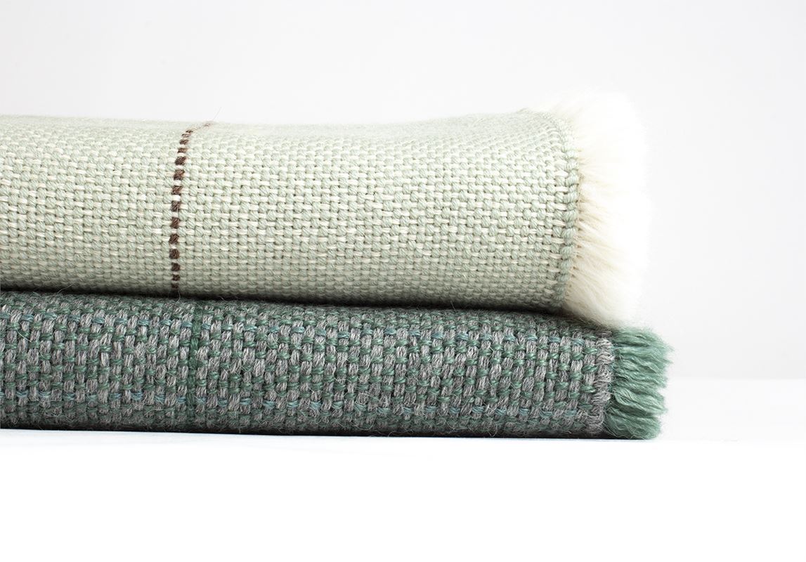 Manta de Alpaca con Lana Merino verde claro