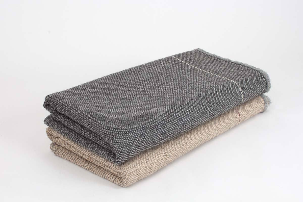 Manta de Alpaca gris lluvia y marengo