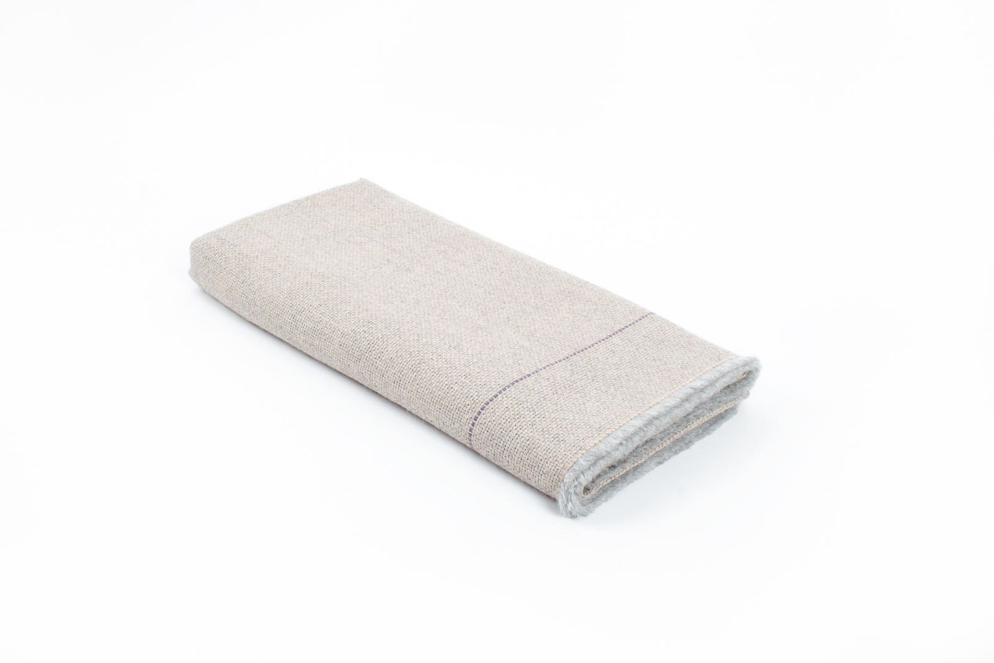 Manta de Alpaca gris niebla y nuez tostada