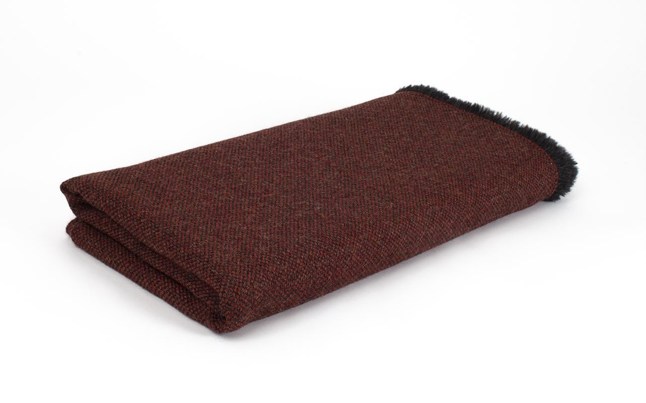 Manta de Alpaca rojo caldero