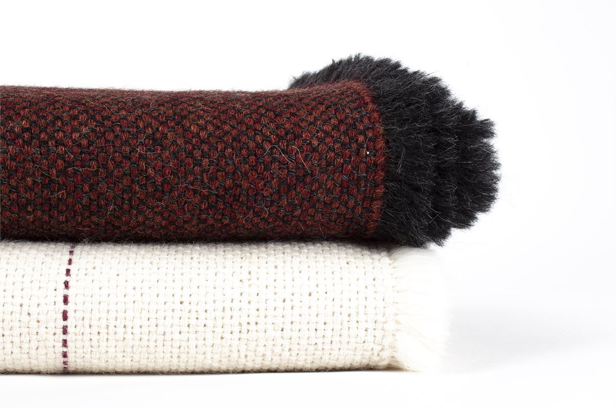 Manta de Alpaca rojo caldero