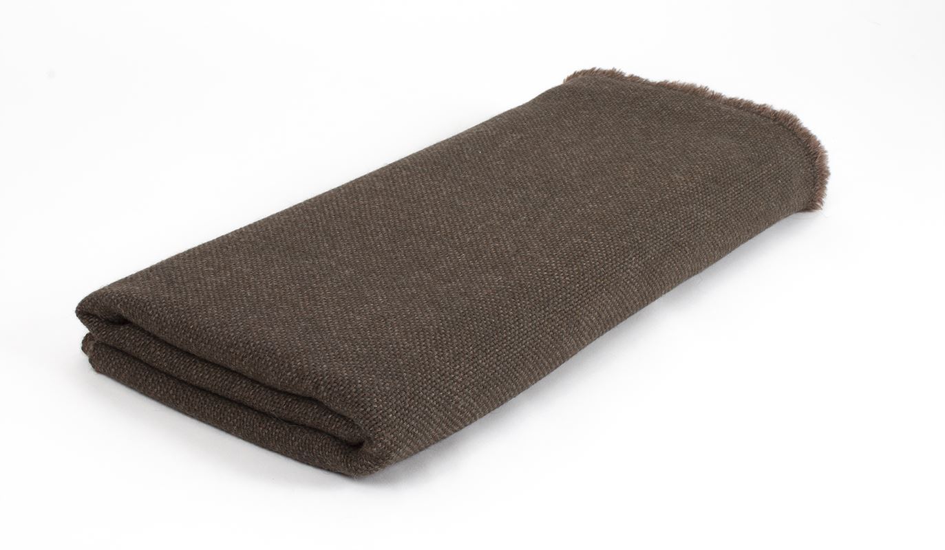 Manta de Alpaca verde caza con tabaco