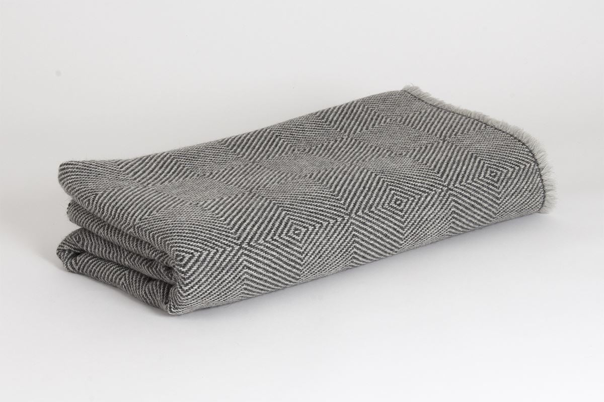 Manta en Ojo de Ganso de Alpaca gris marengo