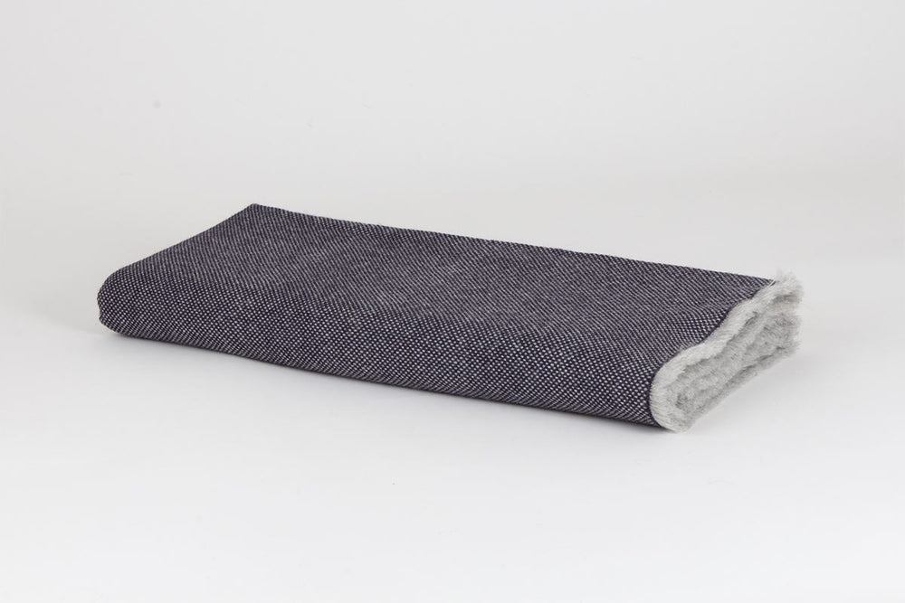 Manta de Alpaca Baby con Seda púrpura y gris niebla
