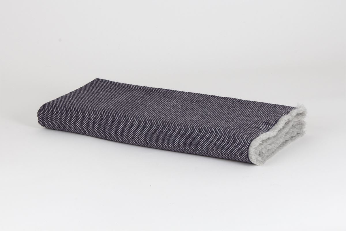 Manta de Alpaca Baby con Seda púrpura y gris niebla