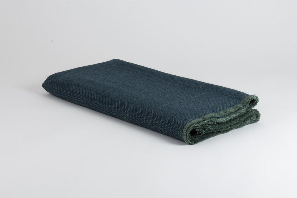 Manta de Alpaca Baby con Seda verde y azul pavo
