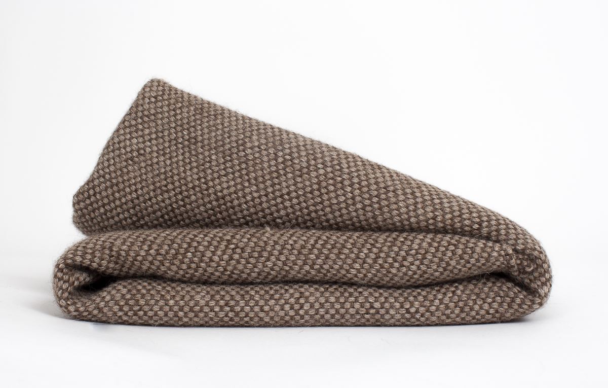 Manta de Alpaca tabaco con arena