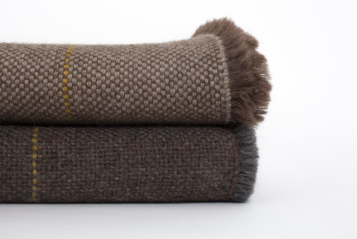 Manta de Alpaca tabaco con arena
